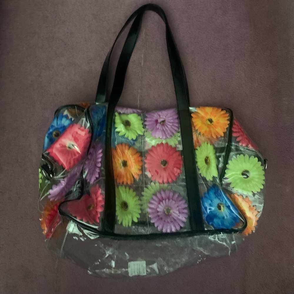 Dolls Kill - transparent flower duffel bag
